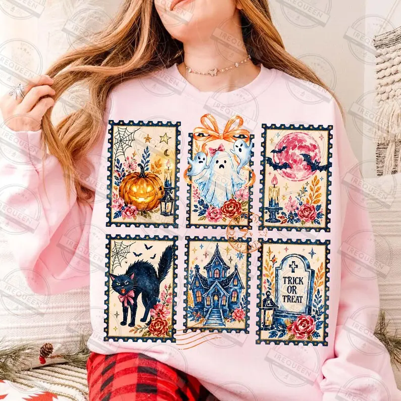 Trendy Haunted House Sweatshirt, Brushstroke Halloween, Girly Spooky Season Sweatshirt, Floral Fall, Floral Fall Sweatshirt, Pumpkin Season Sweatshirt, Digital File