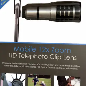 Pro Poser Snap Mobile 12x Telescopic Lens Telephoto Clip - Silver