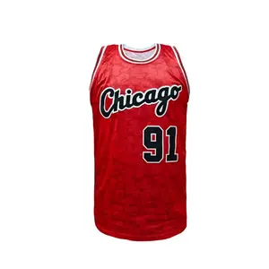 Men's 91 letter embroidered retro basketball shirt, loose and breathable sleeveless round neck vest, suitable for basketball, sports, running, and exerciseRAIMENTRY