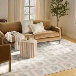 Nourison Nordic Scandinavian Geometric Criss-Cross Area Rug, Indoor Household Textile Carpet, Criss-Cross Area Rugs