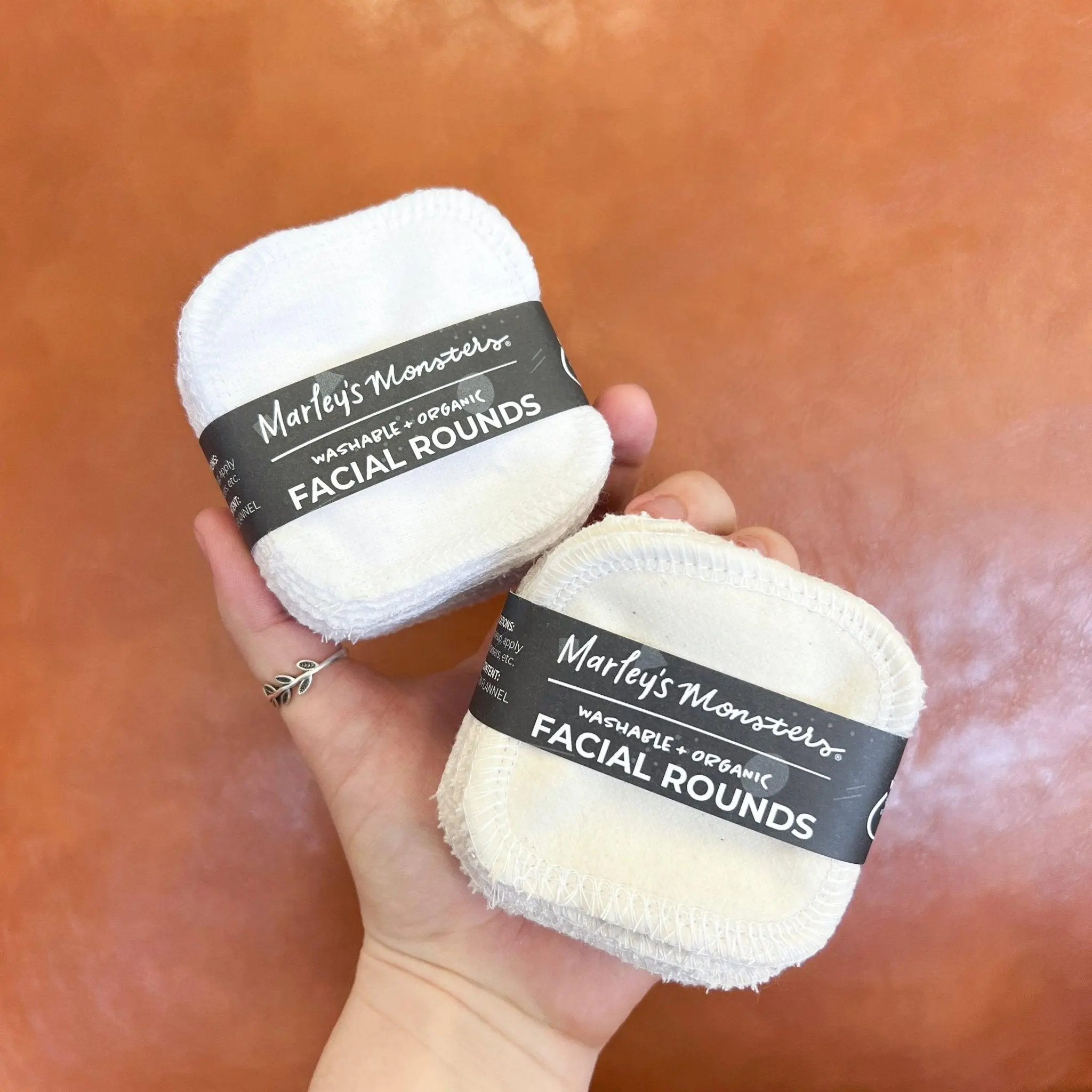 Organic Cotton Flannel Facial Rounds - Set of 10 or 20 - White/Natural - Reusable & Sustainable - Skincare Tools for Comfort