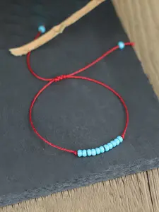 Women's Adjustable Thin Red String Bracelet, Beaded Bracelet, Handmade Lucky Charm Jewelry, Ethnic Style Rope Bangle for Women, Casual Accessory, Faith Wear Jewelry, Trendy Bangles, Fashionable Bracelet, Adjustable Beaded Design