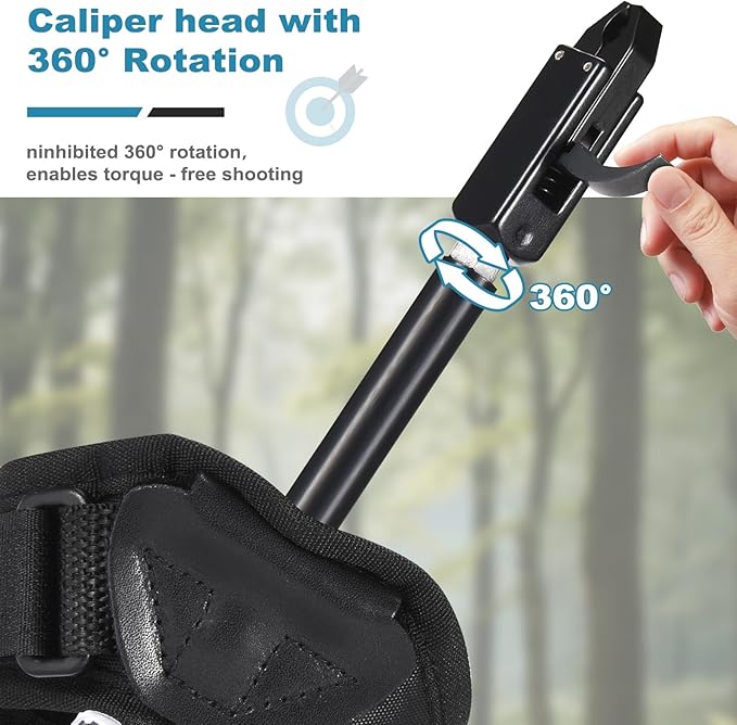 Index Finger Archery Release Open Hook BowhuntingTrigger Aid with Single-Sear Design, Adjustable Length,Travel & Tension