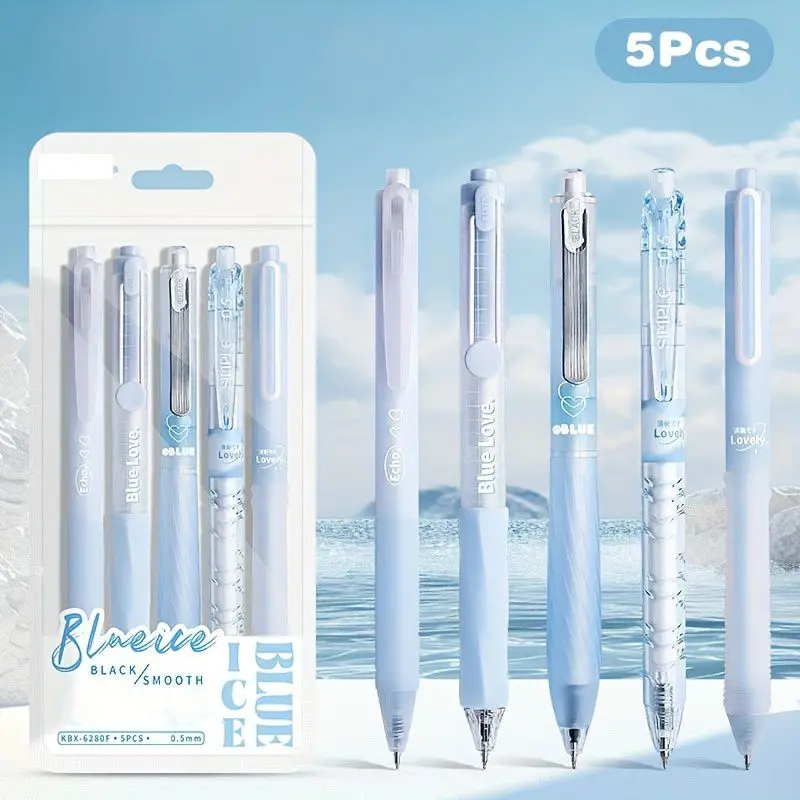 5/20pcs simple and stylish gel pen set solid color quick-drying round ballpoint pen Cute Pens Writing Pen cute stationery school office supplies College Student Pen