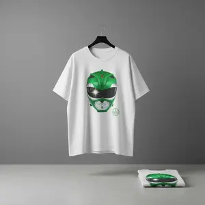 Green Ranger MM T-Shirt - Vintage Cotton Casual Top with Oversized Fit, Classic Style, Retro Design, Smooth Fabric