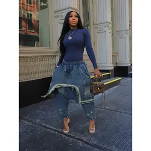 Women's fashionable patchwork harem pants, bohemian bottoms, casual loose pants, fashionable ripple design, perfect for spring and autumnRAIMENTRY