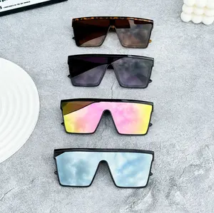 Street Snap Sunglasses Punk Style Sun Protection Outdoor Riding Personality European and American Large Frame One-piece Sheet High Quality Polarized Sports Fashion Glasses, Su for Riding, Driving and Golf - Ideal Choice for Festival Gifts