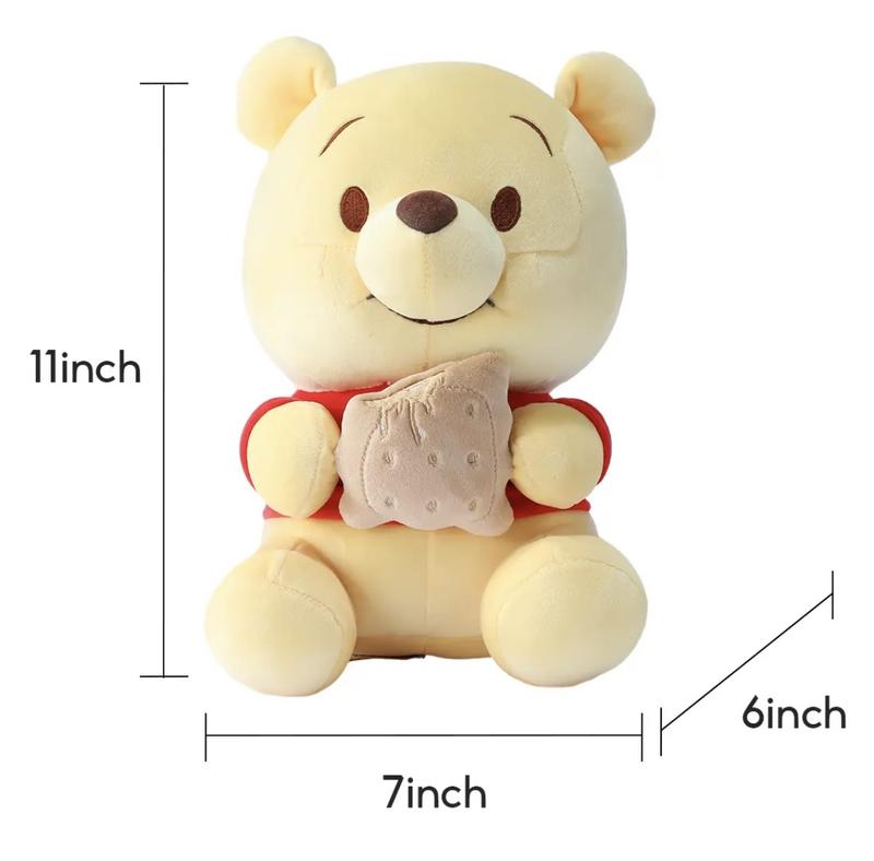 【Holiday Gift】[Winter Special]Winnie The Pooh Series Disney Winnie Doll Sitting Pose Holding Cookie Dolls 100% Authentic Cute Dolls Comfortable In Hand Birthday Gift Doll,festive gifts,Bedroom decoration,cozyvibes, Holiday & Holiday Haul