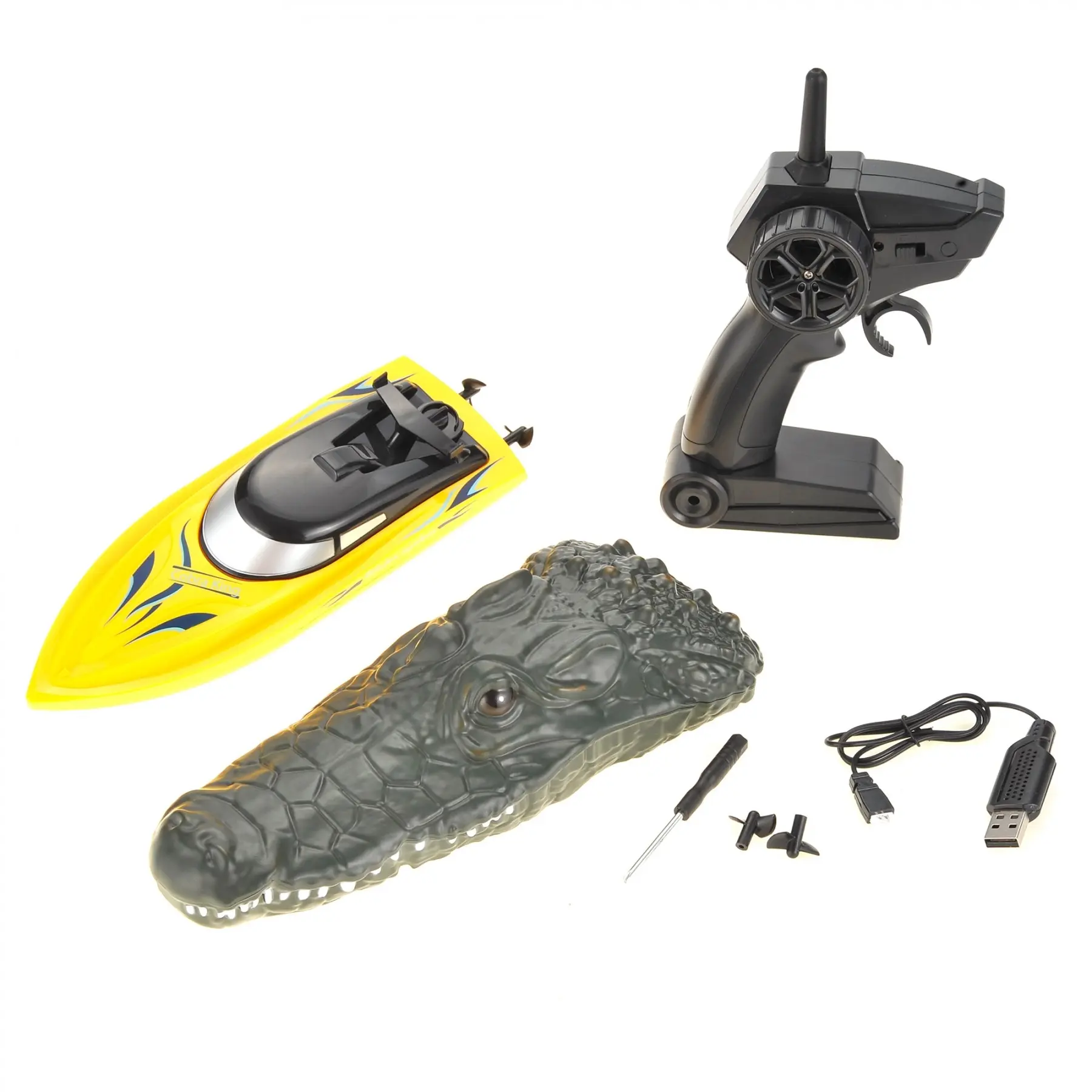 Kalart 2 In 1 Radio Remote Controlled Crocodile Speedboat