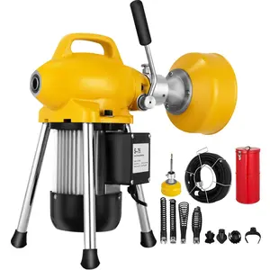 Father's Day Gift VEVOR Sectional Drain Cleaning Machine 400W Drain Cleaner 20mx16mm & 5mx10mm Cable