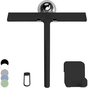 Shower Squeegee for Glass Doors, Silicone Window Squeegee, Bathroom and Glass Cleaning - Black - 9 Inch 2026 new