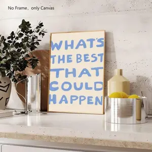 Letter Pattern Canvas Wall Art without Frame, 1 Count Positive Affirmation Wall Art, Wall Decor for Home Living Room Bedroom, Poster