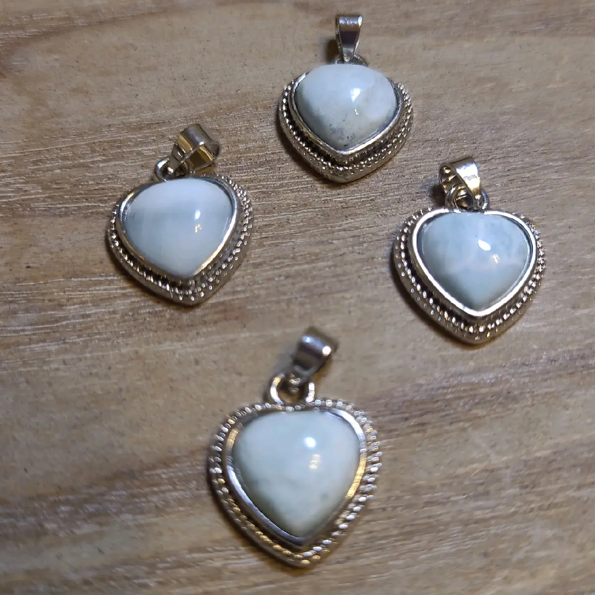 Larimar Crystal Heart Pendant