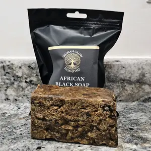 Nubian Glow Essentials Authentic Raw African Black Soap - Body Care & Comfort Cleansing Exfoliant Organic Gentle