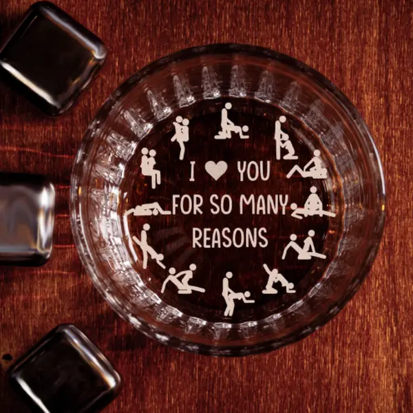 I Love You For So Many Reasons High quality laser engraved whiskey glasses, Personalize your handwriting Gifts for couples, Home Decor & Gifts, Halloween, Funny gift for men and women, Drinkware