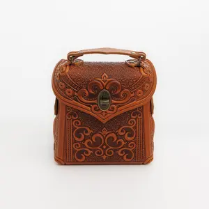 Boho Embossed Leather 3-in-1 Convertible Backpack Purse Crossbody