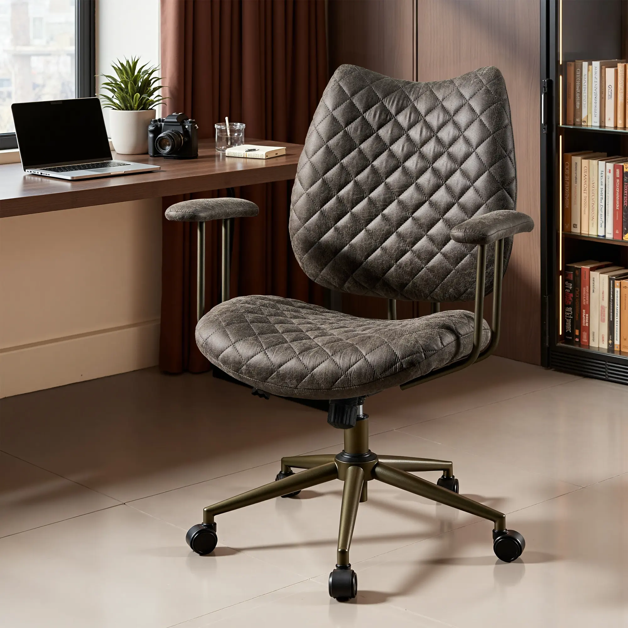 Grey Suede with Armrest