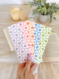 Checkered Floral Bookmark Set | Cute Daisy Bookmark | Colorful Flower Bookmark | Aesthetic Bookmark, Book Lover Gift, Spring Bookmark Set
