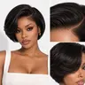 [Hot] QTHAIR 8inch Pixie Cut Human Hair Wig Bob Wig Blow Out Short Bob Wig  13x4 HD Transparent Lace Wig 250% Density Pre-C part Special Styled Wear Go Wig With Special Drawstring Wig #TikTokShopFallDealsForYou