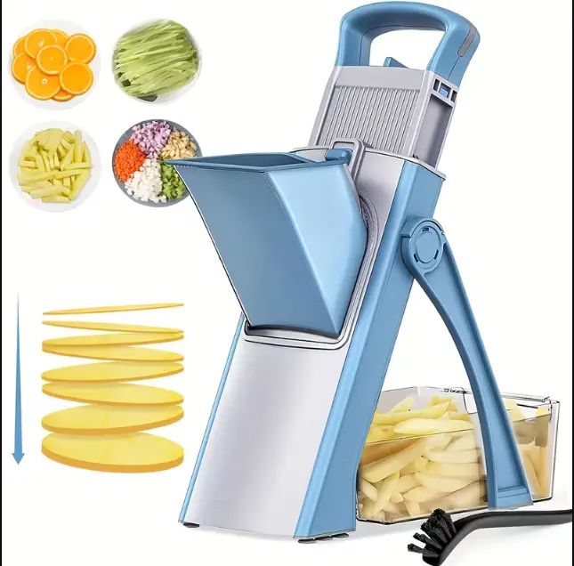 Upgrade Safe Mandoline Slicer Plus, Bigger Size, Adjustable Vegetable Food Chopper Potato Fries Cutter, Detachable Blade, Kitchen Chopping Artifact, Gift