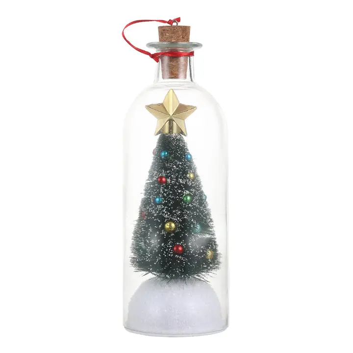 8-in. Glass Recordable Message Bottle, Festive Christmas Gift for Home & Party Decorations
