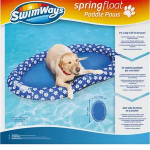 SwimWays Paddle Paws Spring Float Dog Raft, Large (65 lbs. and Up), Blue