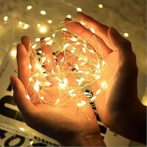 Fairy Lights Battery Operated, 6.65FT 20 LED Copper Wire String Lights With Timer, Waterproof Warm White Twinkle Lights For Indoor Outdoor Wedding Party Christmas Decor