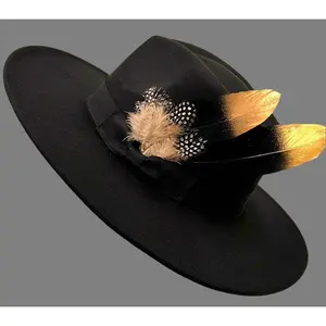 Luxury  Bow Tie Fedora Hat-Blackgold