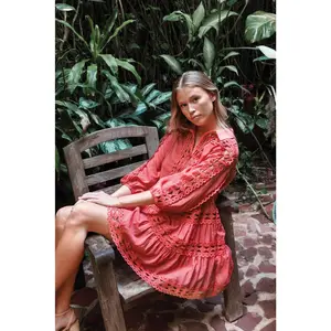 Elan Coral Lace Dress