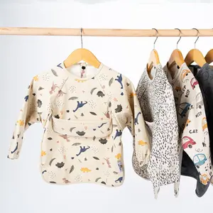 Mess Protecting Apron for Boys and Girls - Waterproof Long-Sleeved Design Unisex Kids' baby bibs Sleeve