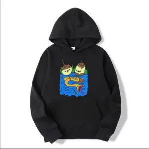 Funny Adventure Time Hoodie Highlighting Marceline and Rock Chewing Princess for Men's Fashion