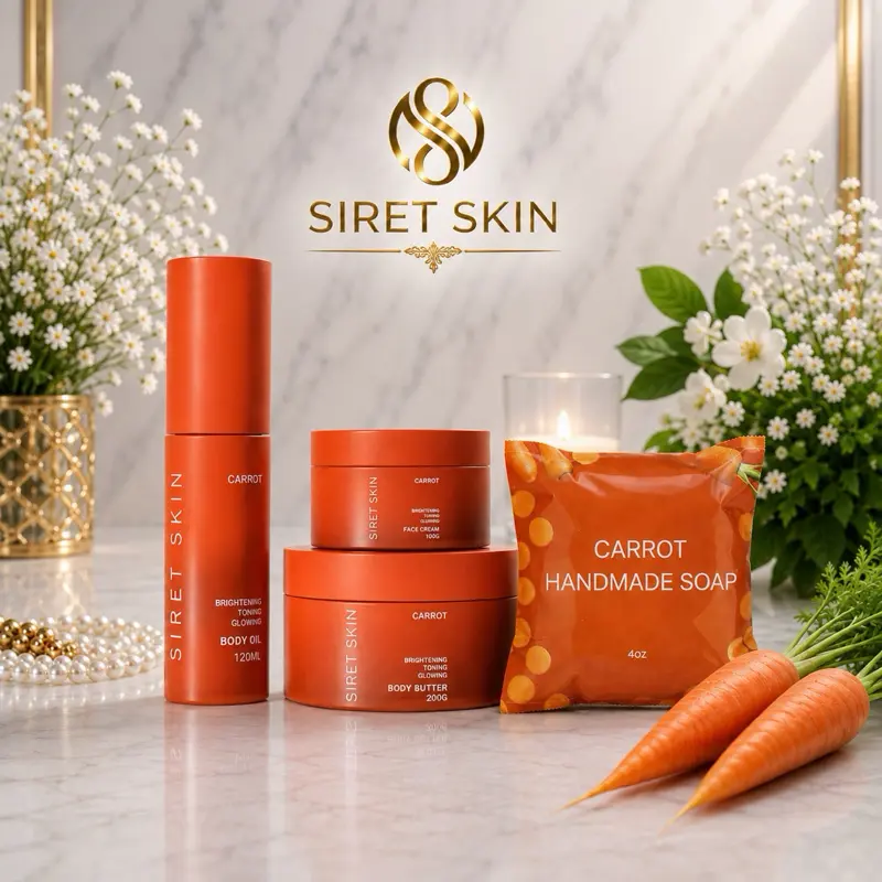 Carrot Pure Melanin Set | Face Cream, Body Crème & Handmade Soap (4 Pieces)