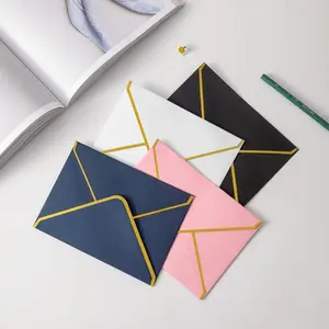 20-Piece Golden Edge Lined Envelopes, Vintage Western Card Envelopes, Invitation & Greeting Card Holders, Multi-Color Business Envelopes