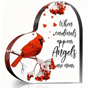 New Arrival Memorial Cardinal Gift Sympathy Decor Centerpiece Acrylic Cardinal Figurine for Christmas Remembrance Gift