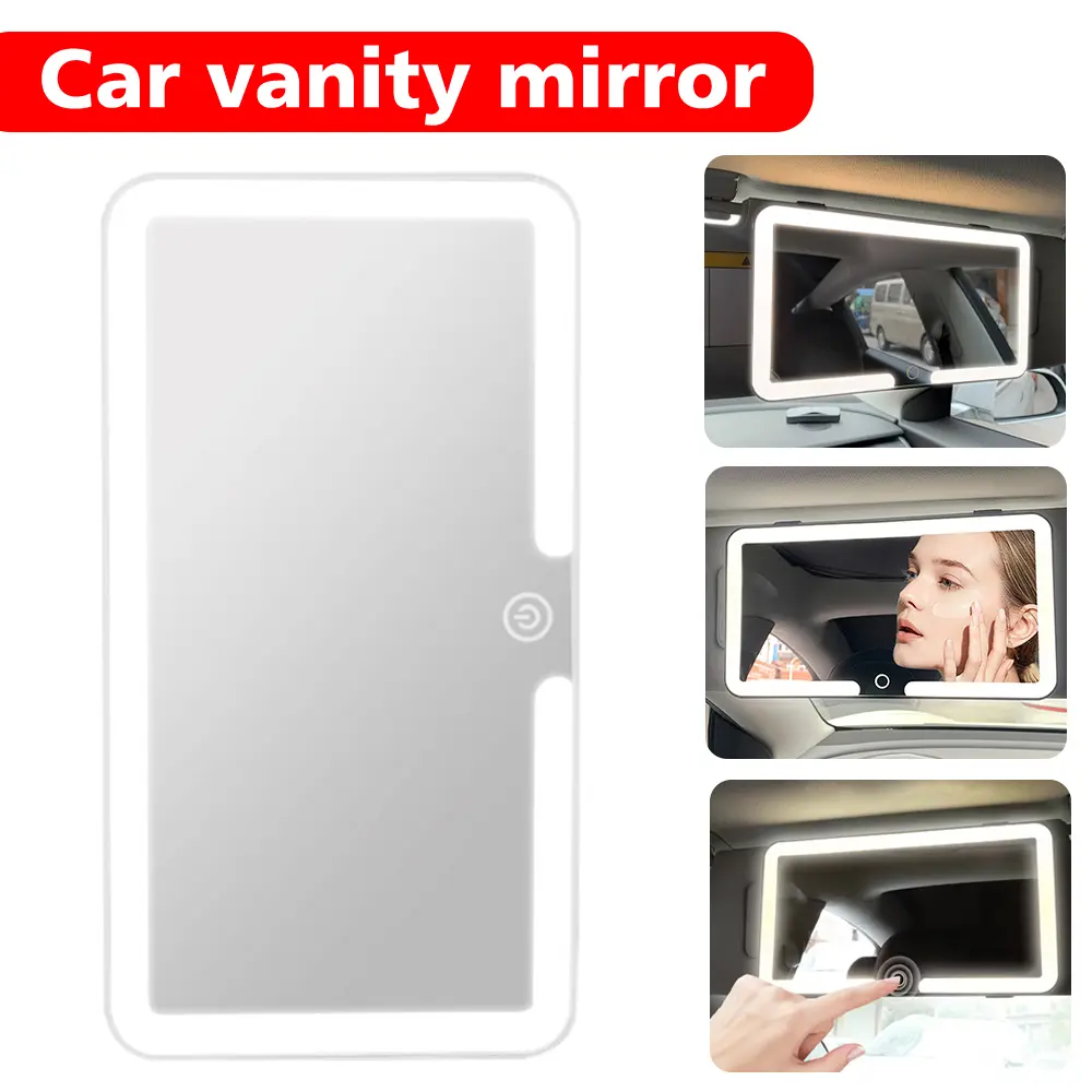 Ultra-Thin Version Car Visor Vanity Mirror Rechargeable With 3 Light Modes & LED For Car Truck SUV, Car Mirror As A Gifts For Women Car Makeup