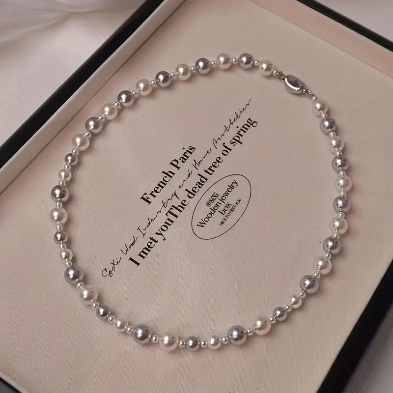 Women's Elegant Freshwater Pearl Necklace - Boho Luxury Cuban Link Chain, Versatile Accessory for Adults, Casual All-Fit Fashion Jewelry for Party, Valentine's Day Gift