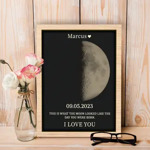 Personalized Moon Phase Frame – Custom Moon Phase Print, The Day You Were Born Gift, Mother's Day Gift, Birthday Gift, Unique Personalized Keepsake