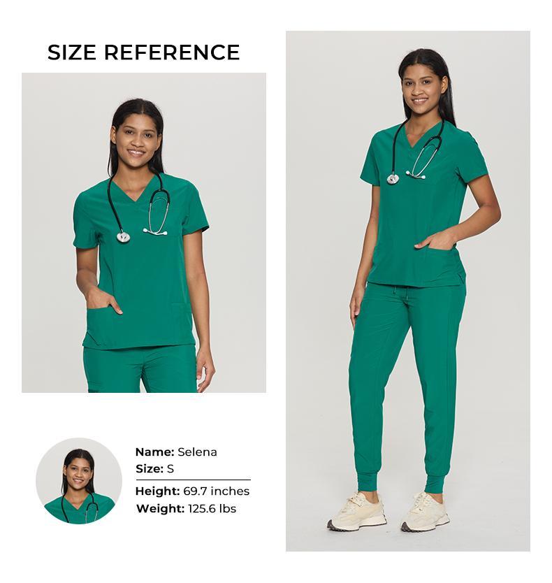 Scrubs Luna Vital Set for Women - Stretch V-Neck Scrub Top & Jogger Pant with 8 Pockets