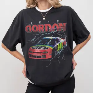 Comfort Colors Jeff Gordon Skeleton Vintage T-Shirt, Lightning Jeff Gordon Tee, Racing Shirt, Fashion Cotton, Crewneck For Men, For Women, Menswear Cotton Fabric