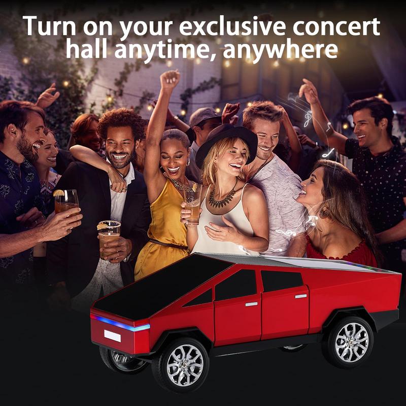 Bluetooth Pickup Truck Replica Portable Speaker,with Display Screen,HD Sound, TWS Pairing, FM Radio,Built-in Microphone Hands-Free Calling, LED Party Light, Surprise Gift for Car Lovers,Unisex: The Best Gift for 2026  Audio Wireless Stereo Usb Colorful