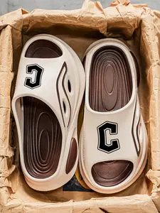 Men's EVA One Piece Slides | Soft Non Slip Massage Footbed | Lightweight Beach Slippers