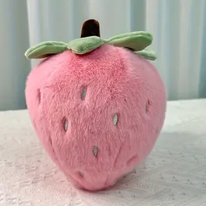 [Cute Strawberry Plush Toy] Soft Cute Strawberry Plush Toy - Simulated Strawberry |     Short Fleece Material, Bouncy Cuteness for Kids Room Decor, Soft Touch Throw Pillow for Bedroom & Playtime, Strawberry Accessories, Bedroom Accent, Playful Design, Flu