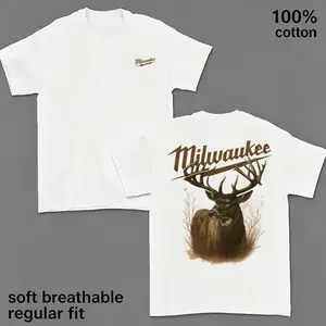 Men’s Vintage Deer Hunting Graphic T-Shirt 100% Cotton Casual Tee, Retro Woodland Buck Deer Print Shirt, Soft Breathable Regular Fit Outdoor Streetwear Top, Nature Wildlife Graphic Tee for Hunters, Camping and Country Lifestyle Fans