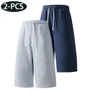 2-pack summer street-style 3/4 shorts — hip-hop style, comfortable loose fit, suitable for travel, classic men’s pants set, versatile classic design