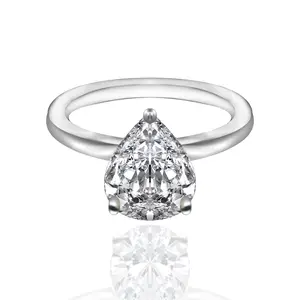 【#38】(Faye) 925 Sterling Silver Synthetic Moissanite ring
