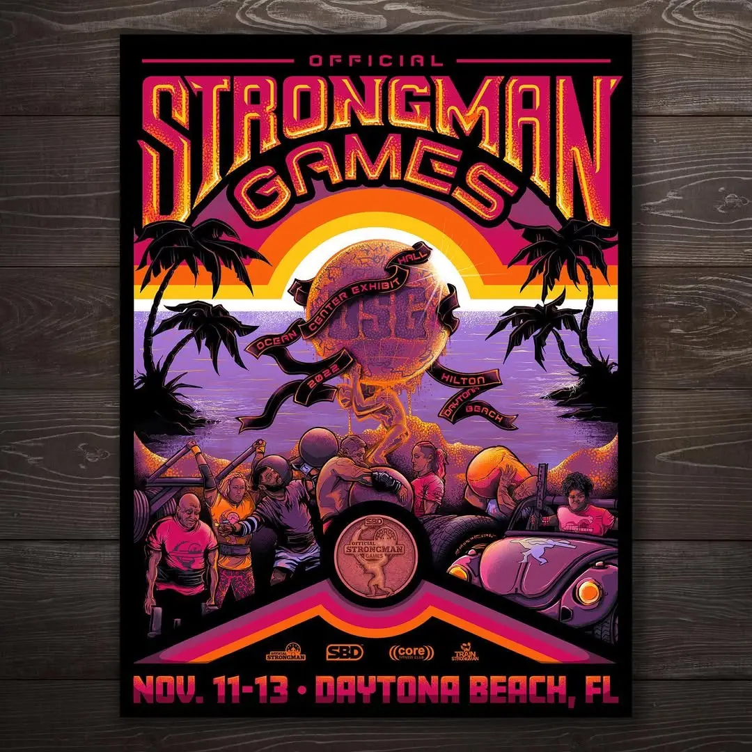 Daytona Beach Strongman Competition Poster
