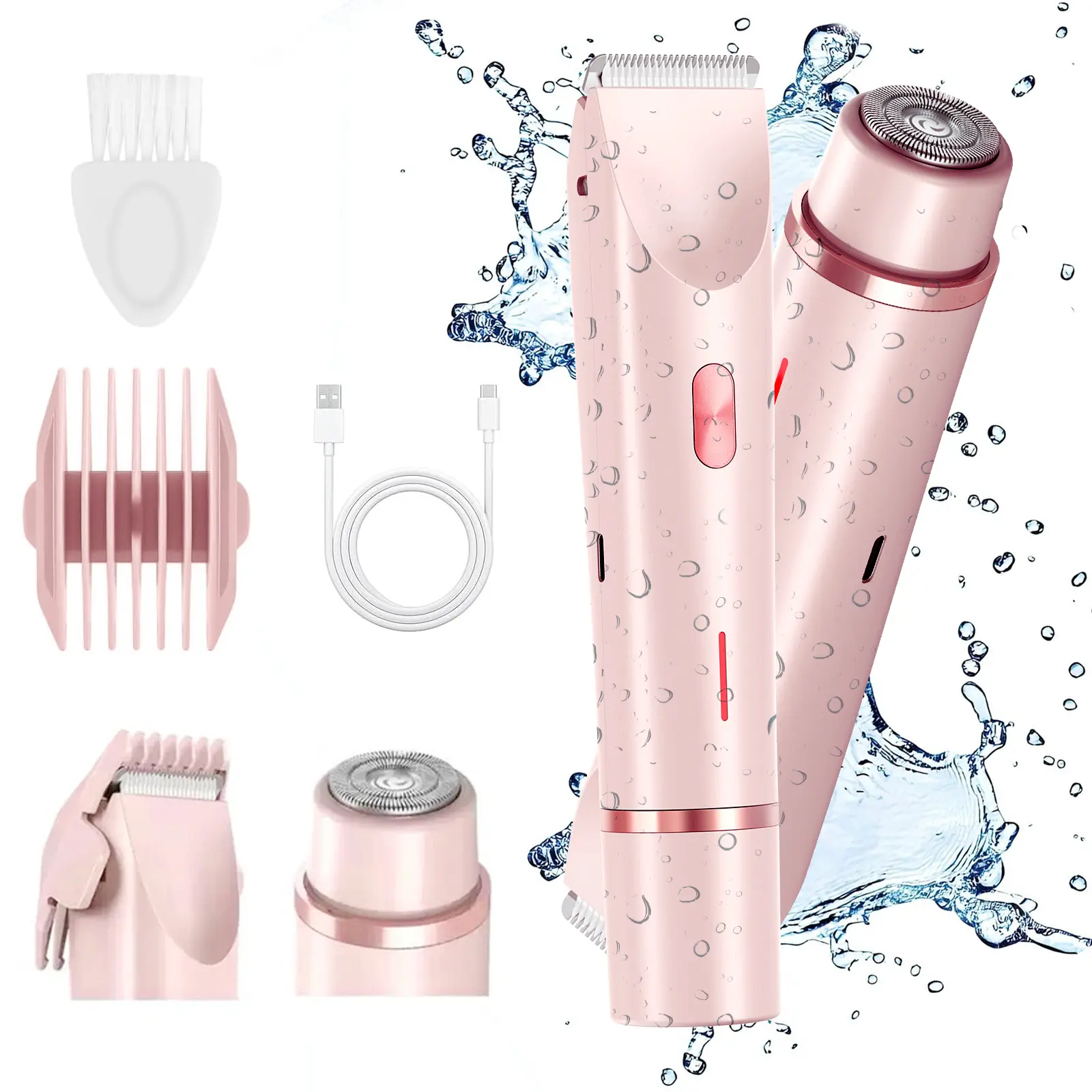 Electric Hair Removal Tool, 1 Box 2-in-1 Double Head Waterproof High Quality Trimmer Epilators, Wet & Dry Use Hair Removal Tool for Underarm, Leg, Arm, Body, Epilator Hair Remover, Body Hair Shaver