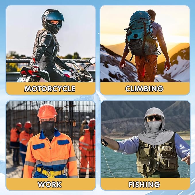 3 Pack Cooling Balaclava - Breathable UV Protection Hood & Face Cover for Fishing, Cycling & Outdoor Adventure