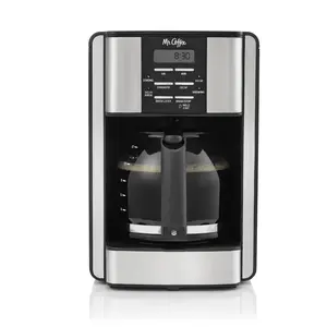 Mr. Coffee 60 oz Programmable Black 12-Cup Programable Maker Black/Stainless