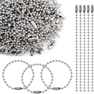 200 count 5.9 Inch  Metal Ball Chains - 2.4mm Beaded Chain with Connector Clasp, Bulk for  Making Keychains DIY Crafts  Decoration